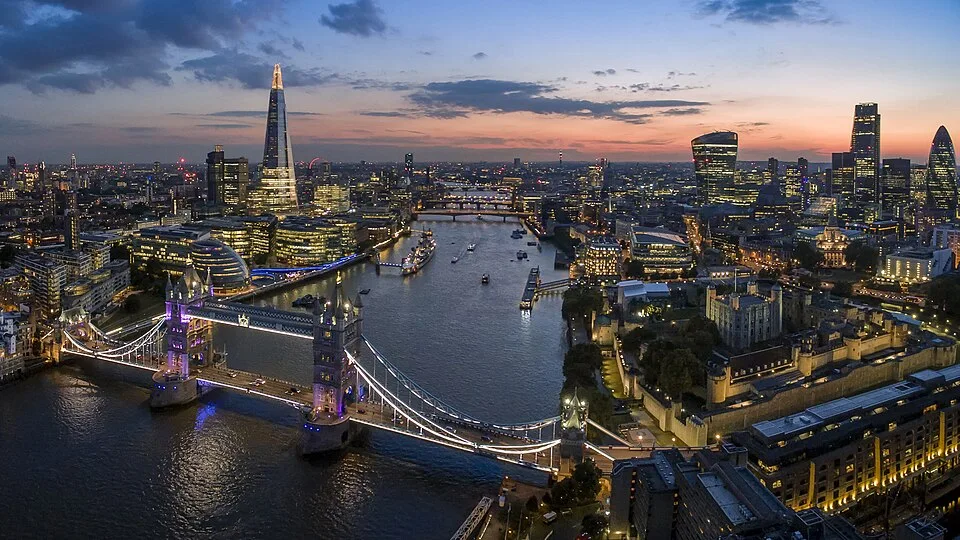 London skyline and Tower Bridge